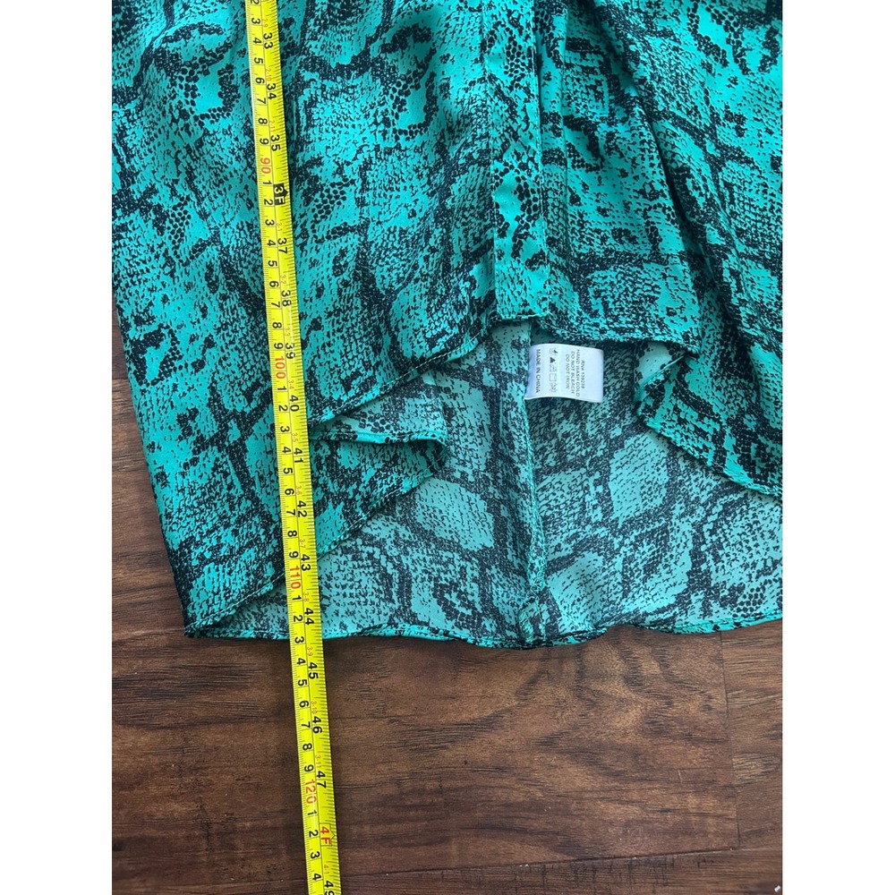 DO+BE Emerald Venom Tie-Waist Midi Dress Women's Small Snake Print Cap Sleeve - Picture 8 of 12